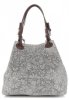 Kožené kabelka shopper bag Vittoria Gotti světle šedá V80049
